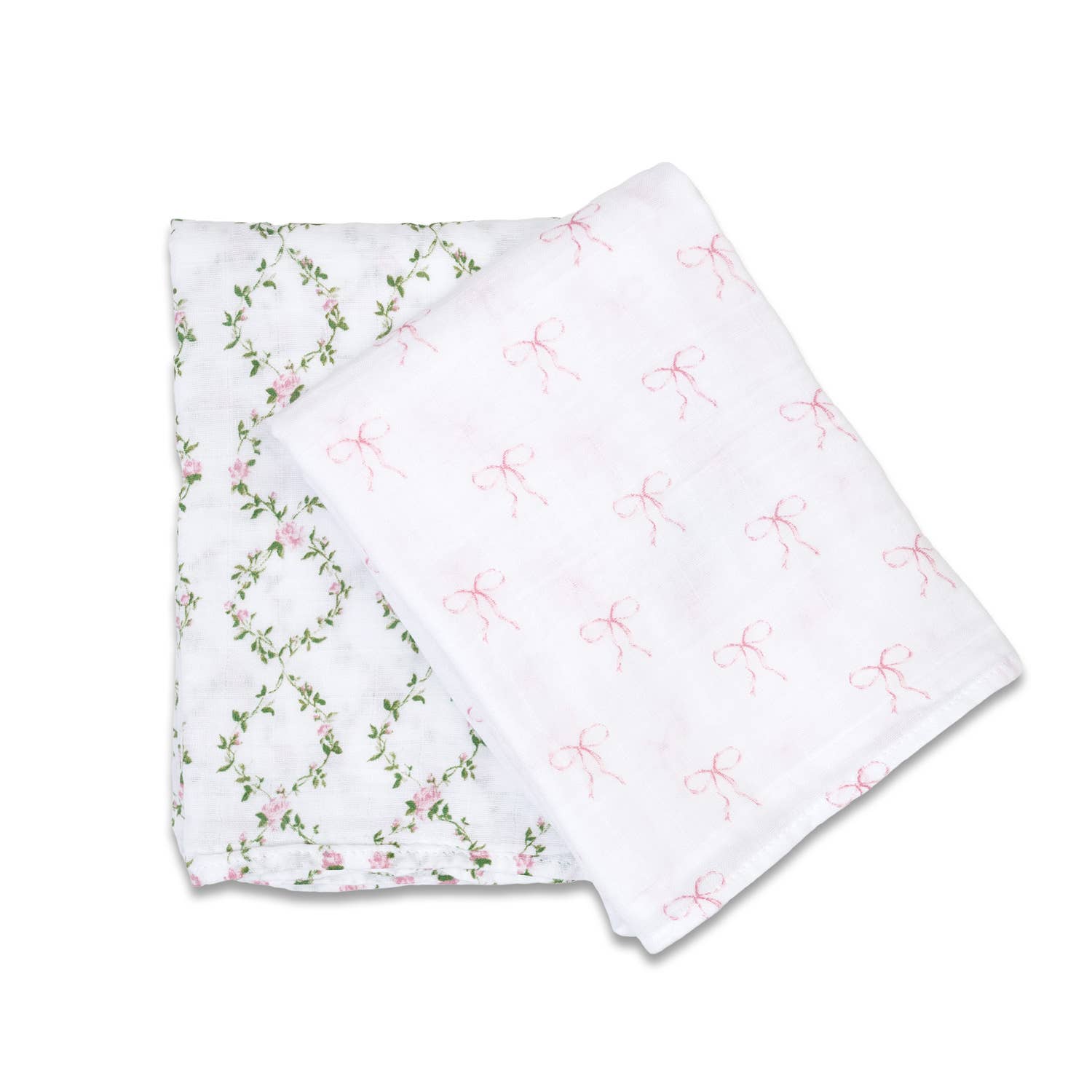 Mary Meyer - Lulujo Cotton Swaddles - Bows & Rose Trellis