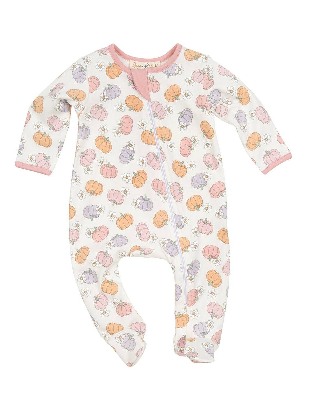 Magnolia Baby - Pumpkin Patch Dreams Zip Footie by Luna and Arlo