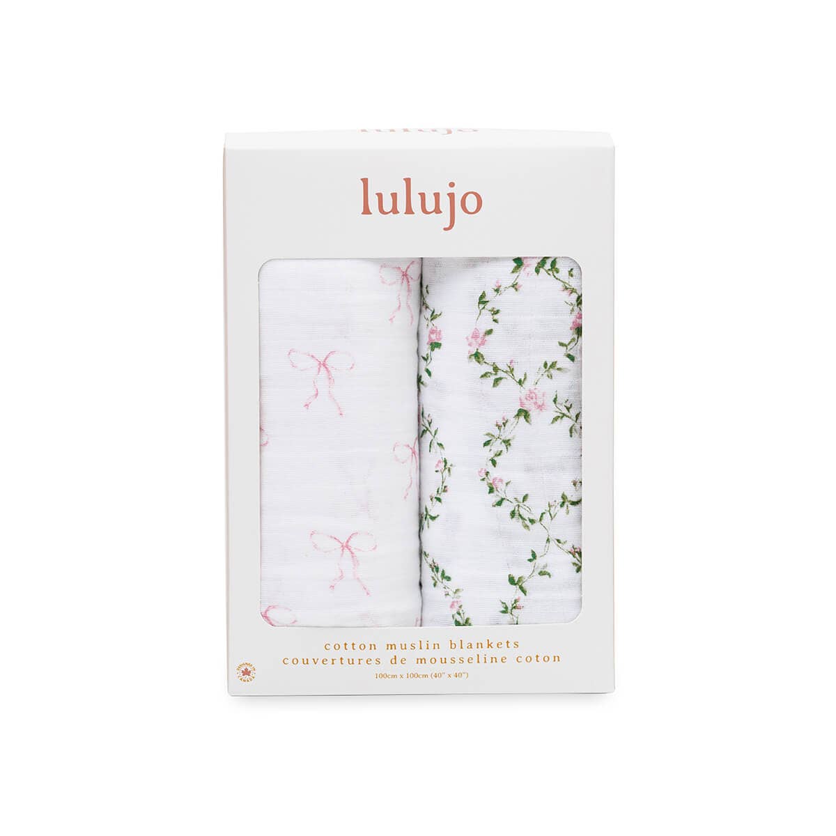 Mary Meyer - Lulujo Cotton Swaddles - Bows & Rose Trellis