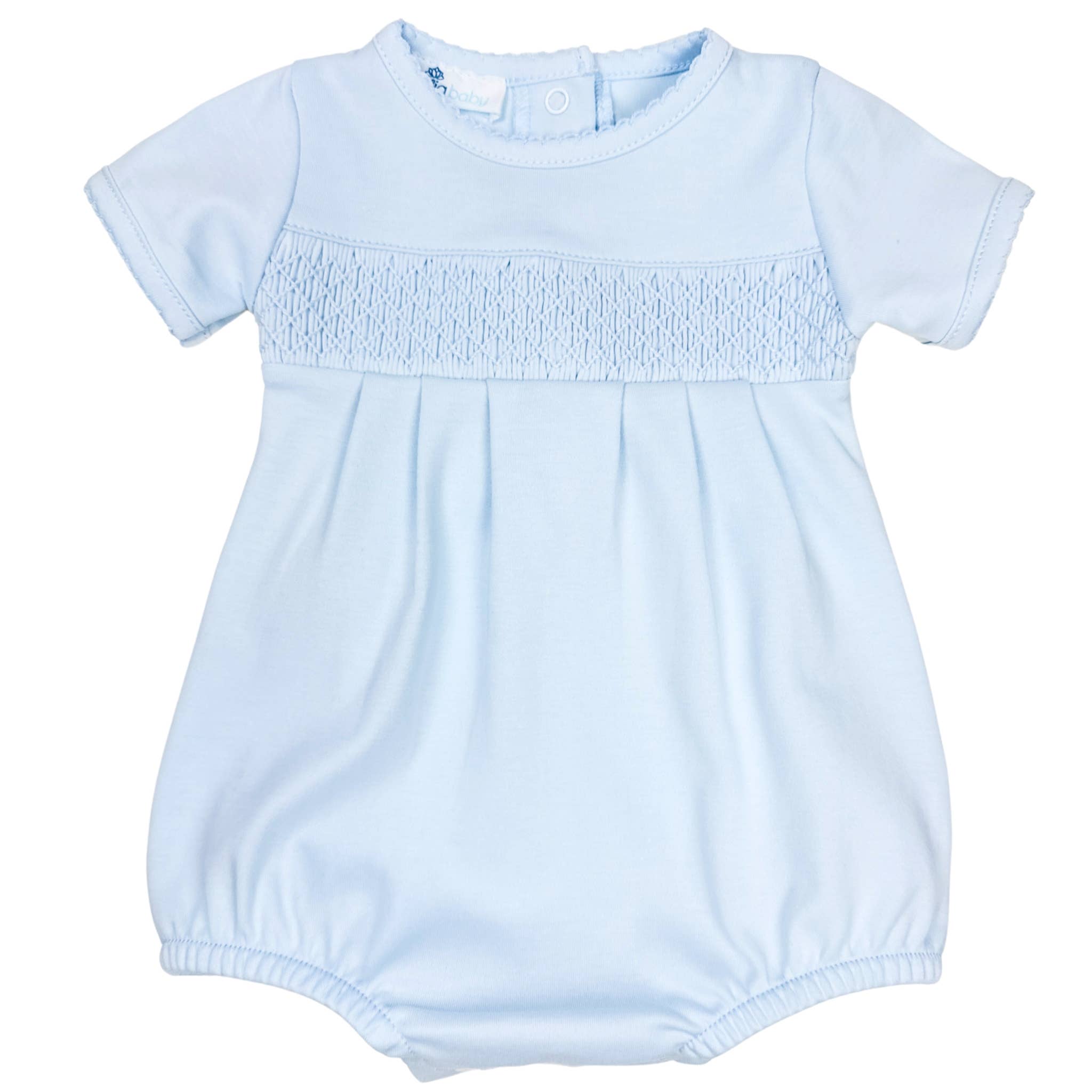 Magnolia Baby - Essentials Solid Smocked Bubble - Blue