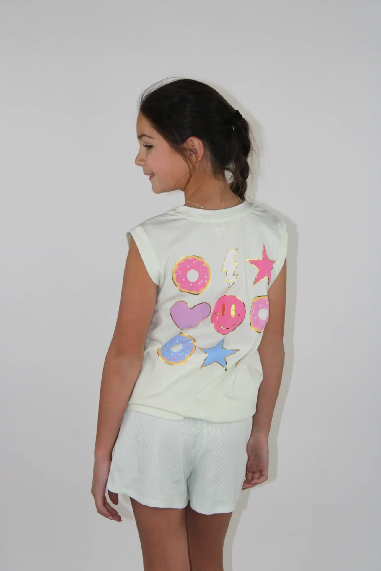Paper Flower - Knotted Happy Face Donut Tank *FINAL SALE*