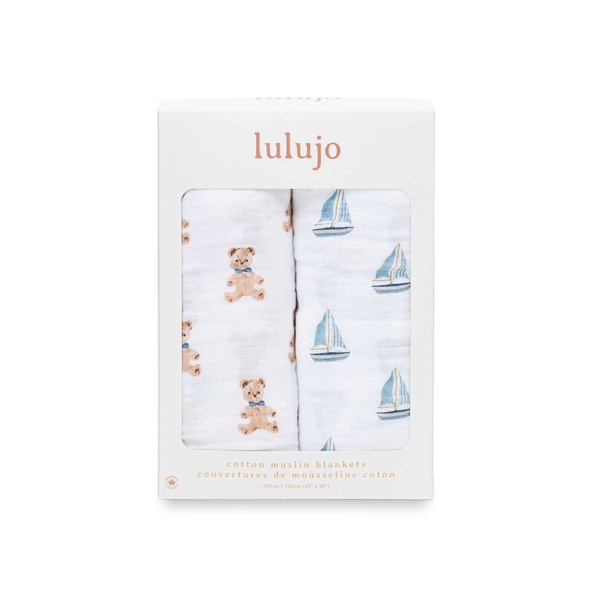 Mary Meyer - Lulujo Cotton Swaddles - Vintage Teddy Bears & Sailboats 2PK