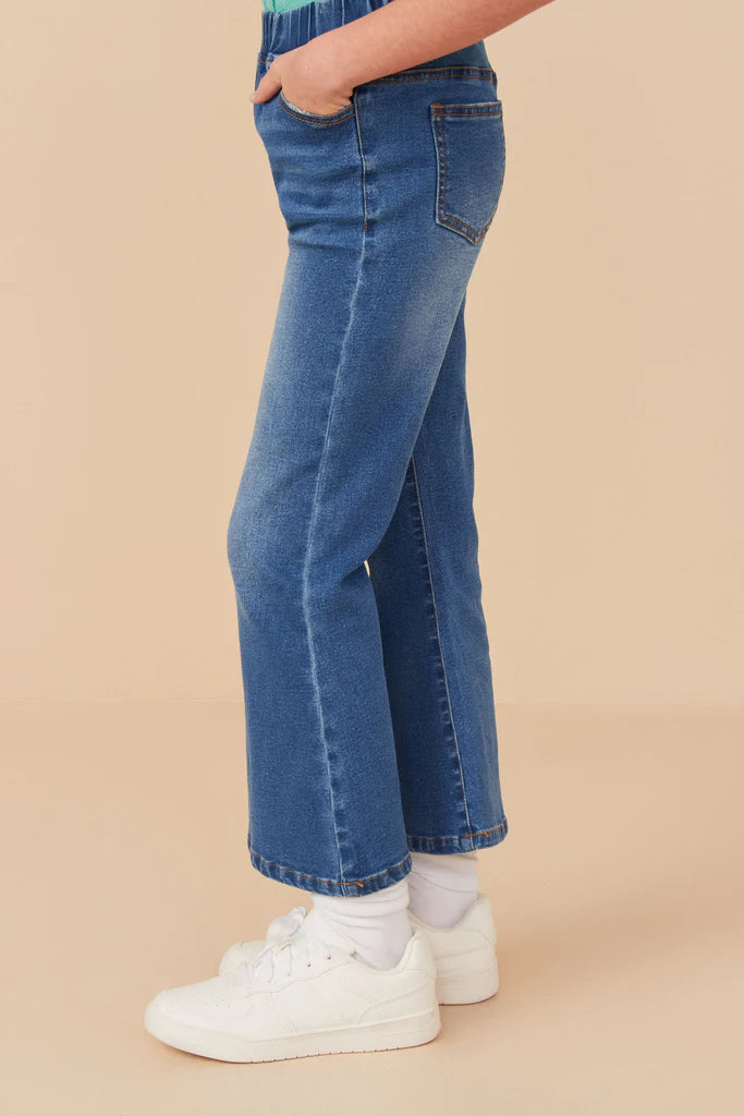 Hayden Girls - Elastic Waist Straight Leg Denim Jeans