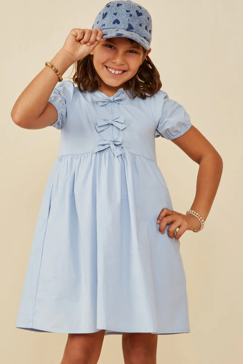 Hayden Girls - Ribbon Detailed Puff Sleeve Dress