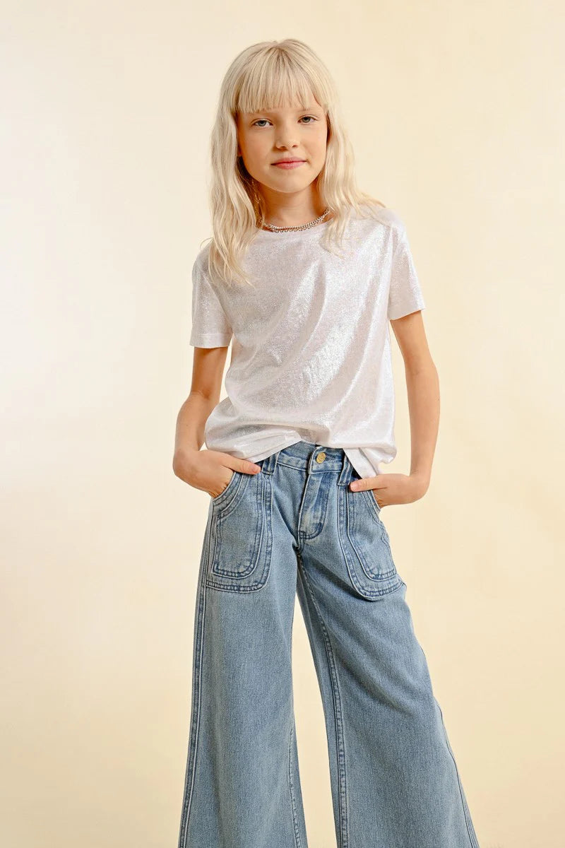 Molly Bracken - Girls Iridescent Tee - White