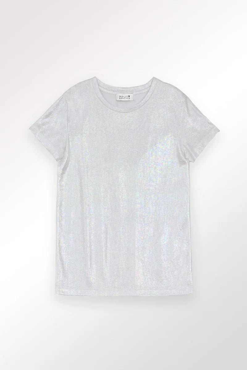 Molly Bracken - Girls Iridescent Tee - White