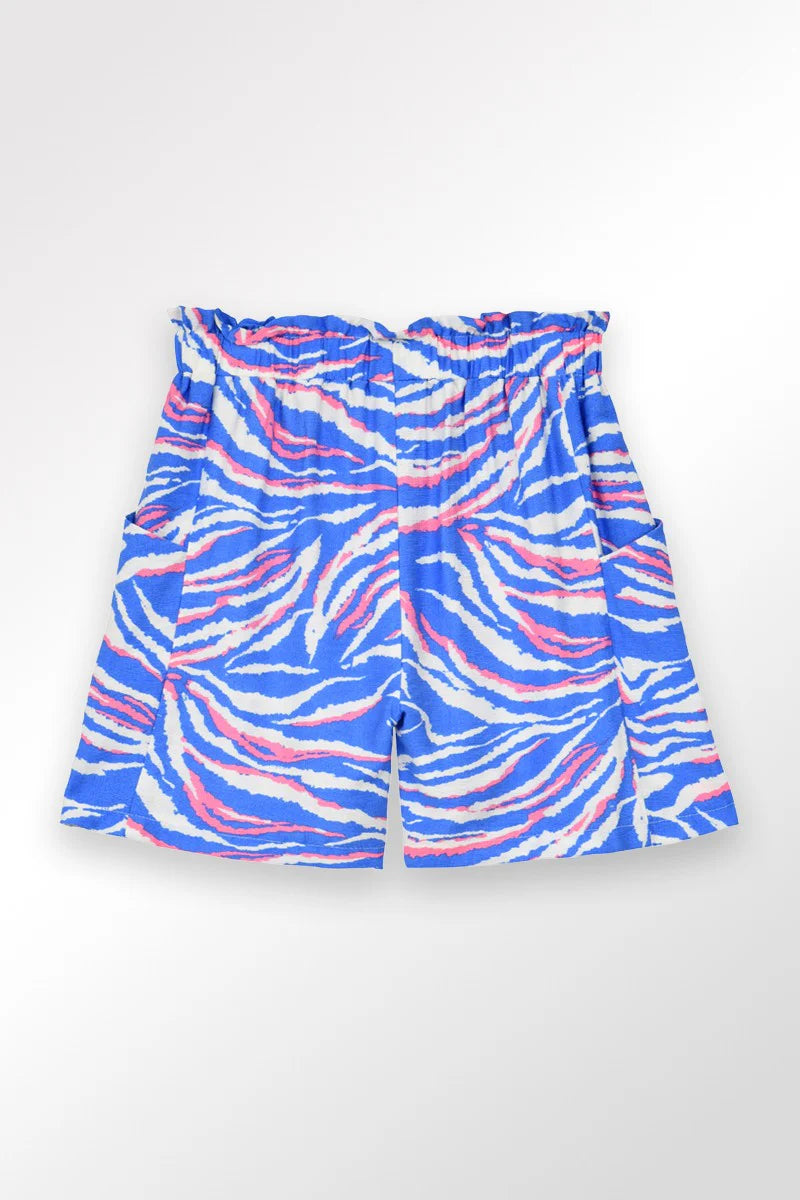 Molly Bracken - Girls Paperbag Shorts - Blue Luna