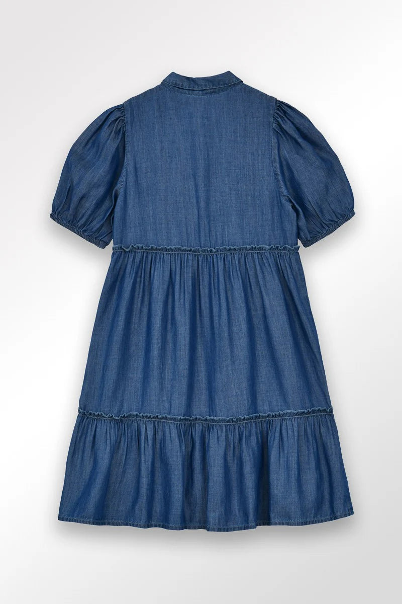 Molly Bracken - Girls Shirt Dress - Light Blue Denim
