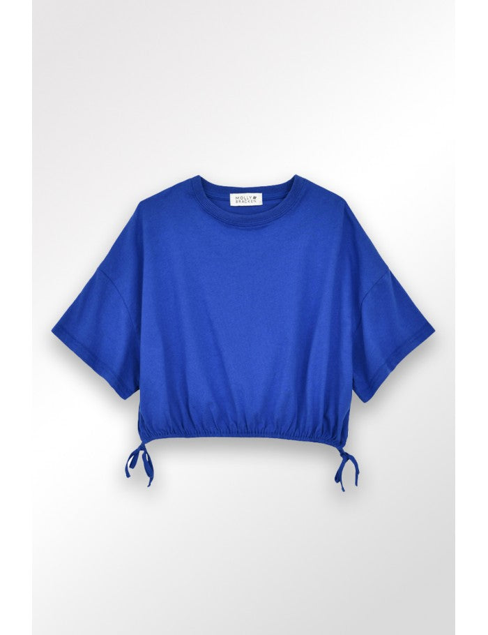 Molly Bracken - Girls Oversized Tie Tee - Blue