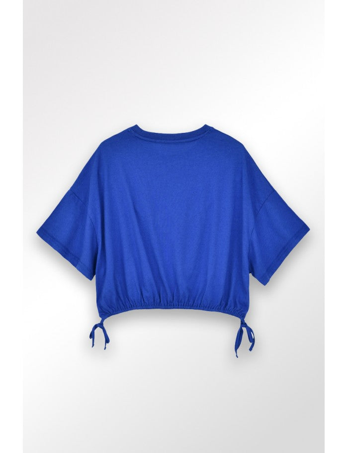 Molly Bracken - Girls Oversized Tie Tee - Blue
