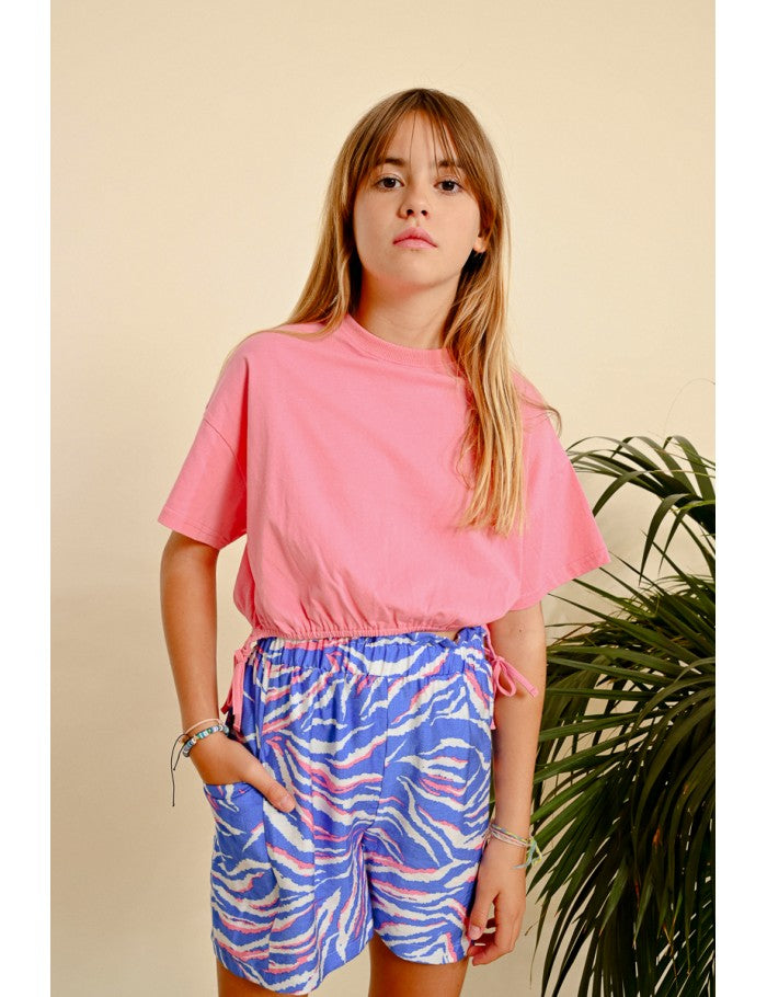 Molly Bracken - Girls Overside Tie Tee - Pink