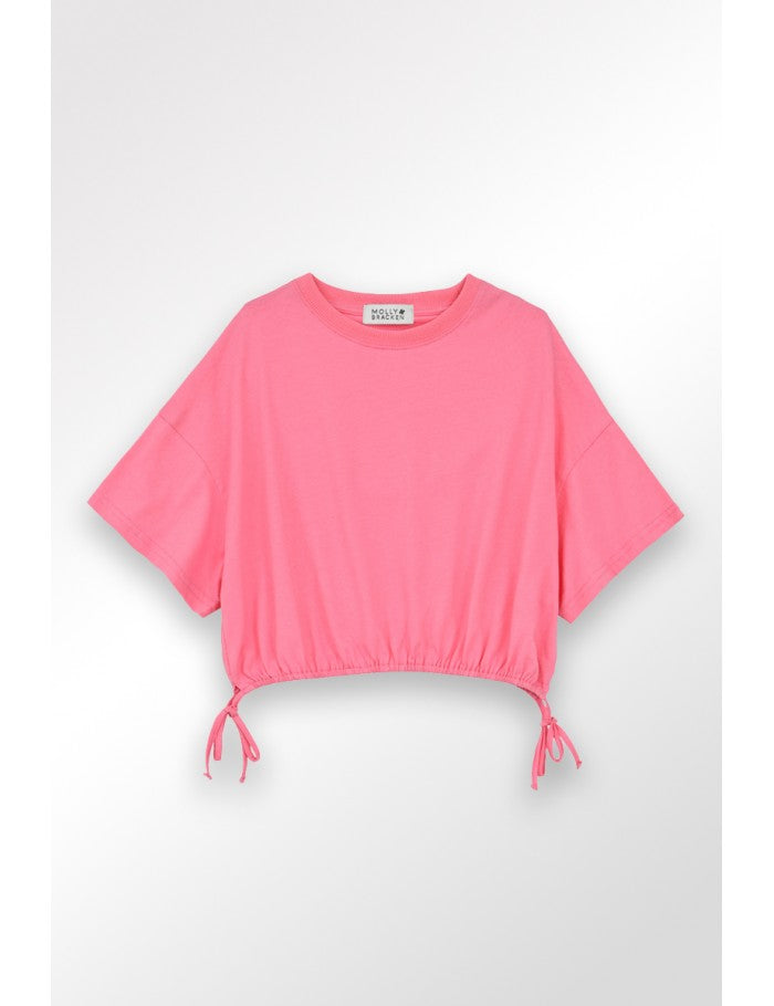 Molly Bracken - Girls Overside Tie Tee - Pink