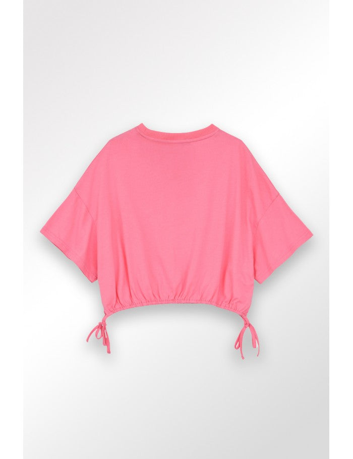 Molly Bracken - Girls Overside Tie Tee - Pink