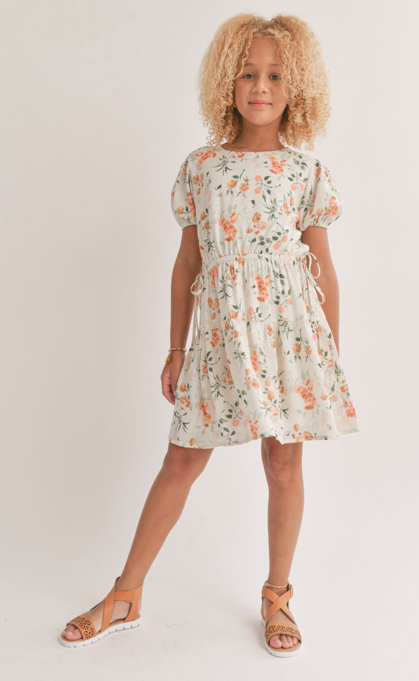 Sadie & Sage - Tween Bloom Brigade Mini Dress - Ivory Multi *FINAL SALE*