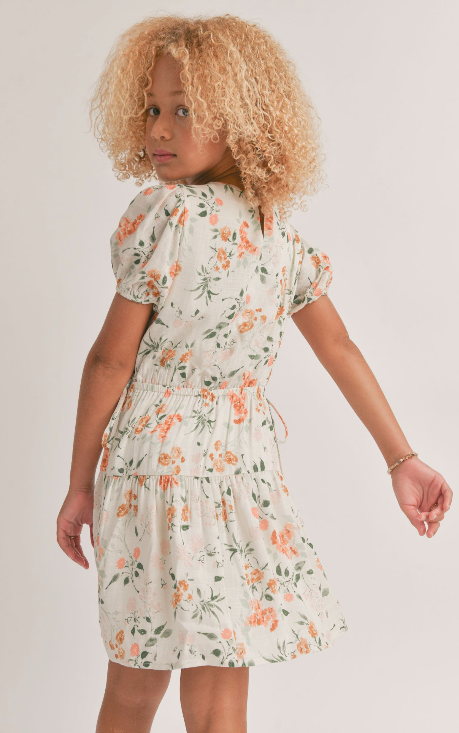 Sadie & Sage - Tween Bloom Brigade Mini Dress - Ivory Multi *FINAL SALE*