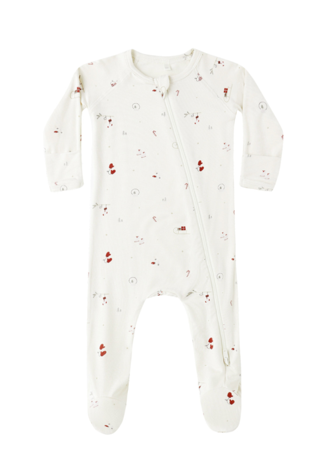 Quincy Mae - Bamboo Zip Footie - Winter Wonderland