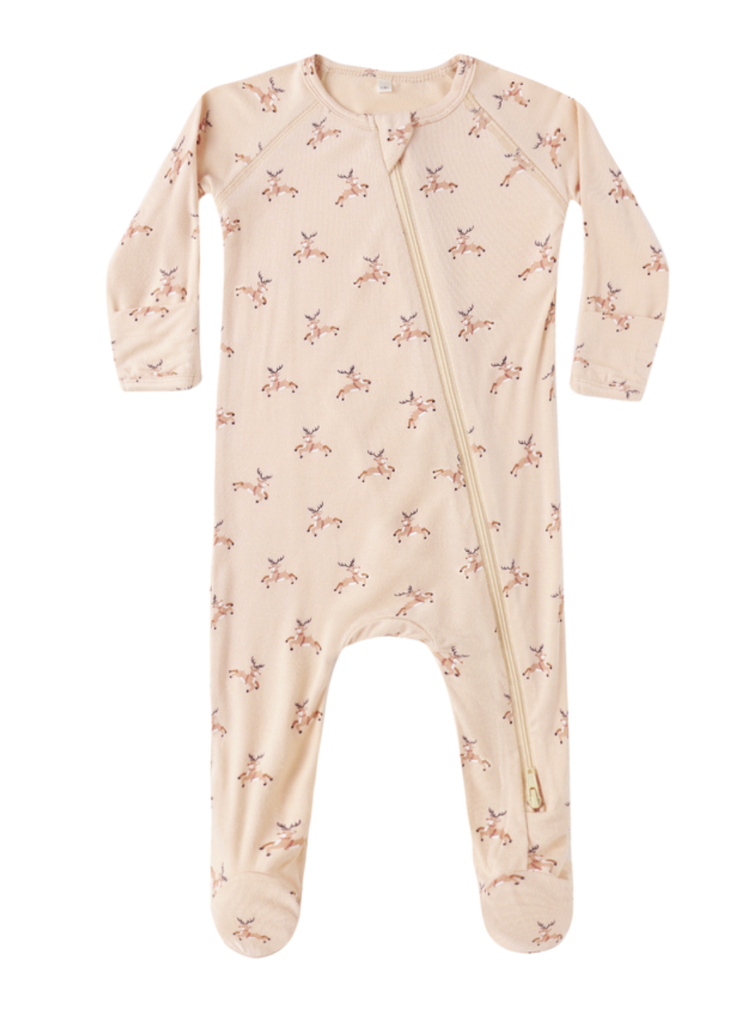 Quincy Mae - Bamboo Zip Footie - Reindeer