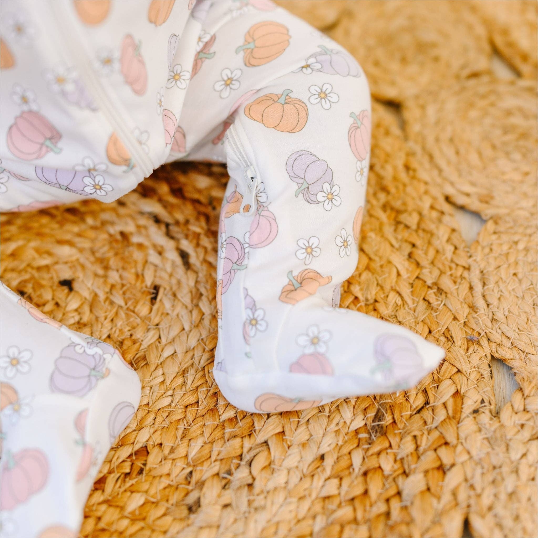 Magnolia Baby - Pumpkin Patch Dreams Zip Footie by Luna and Arlo