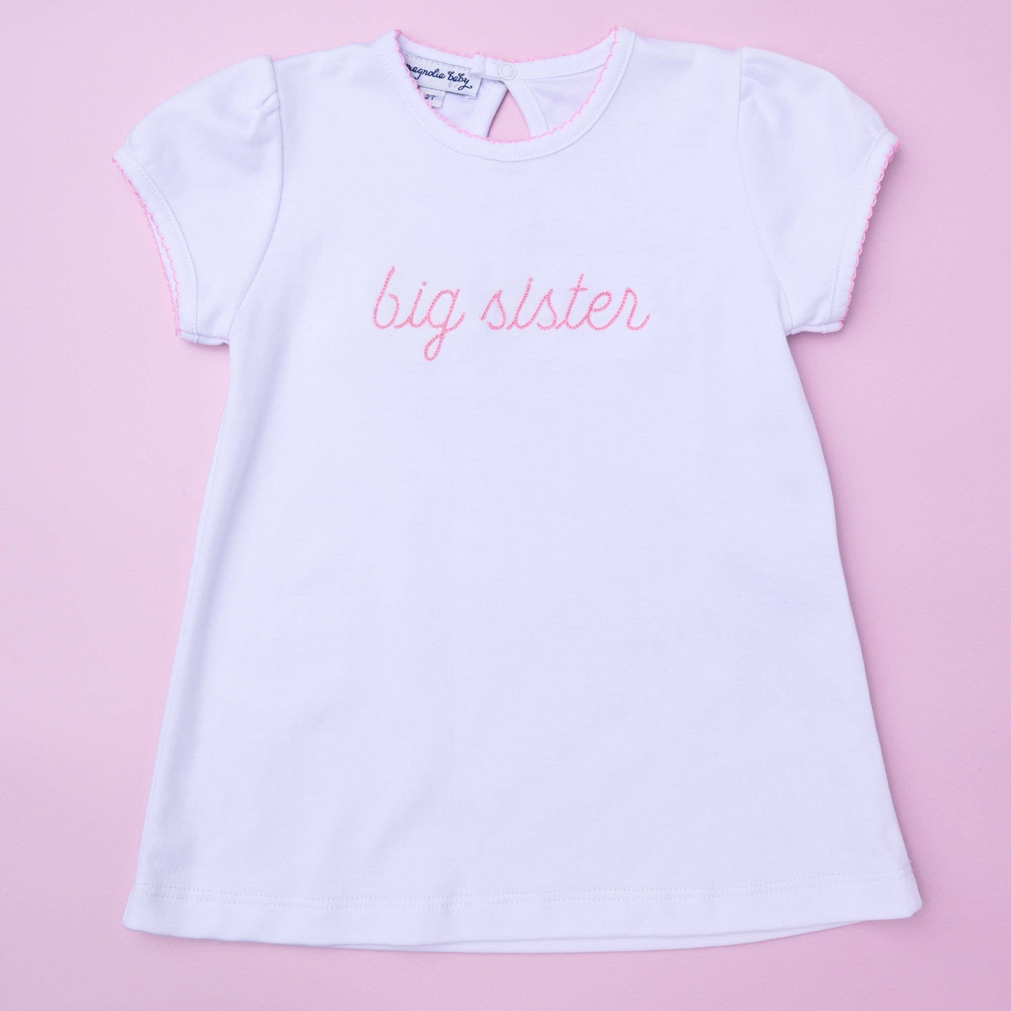 Magnolia Baby - Big Sister Embroidered T-Shirt