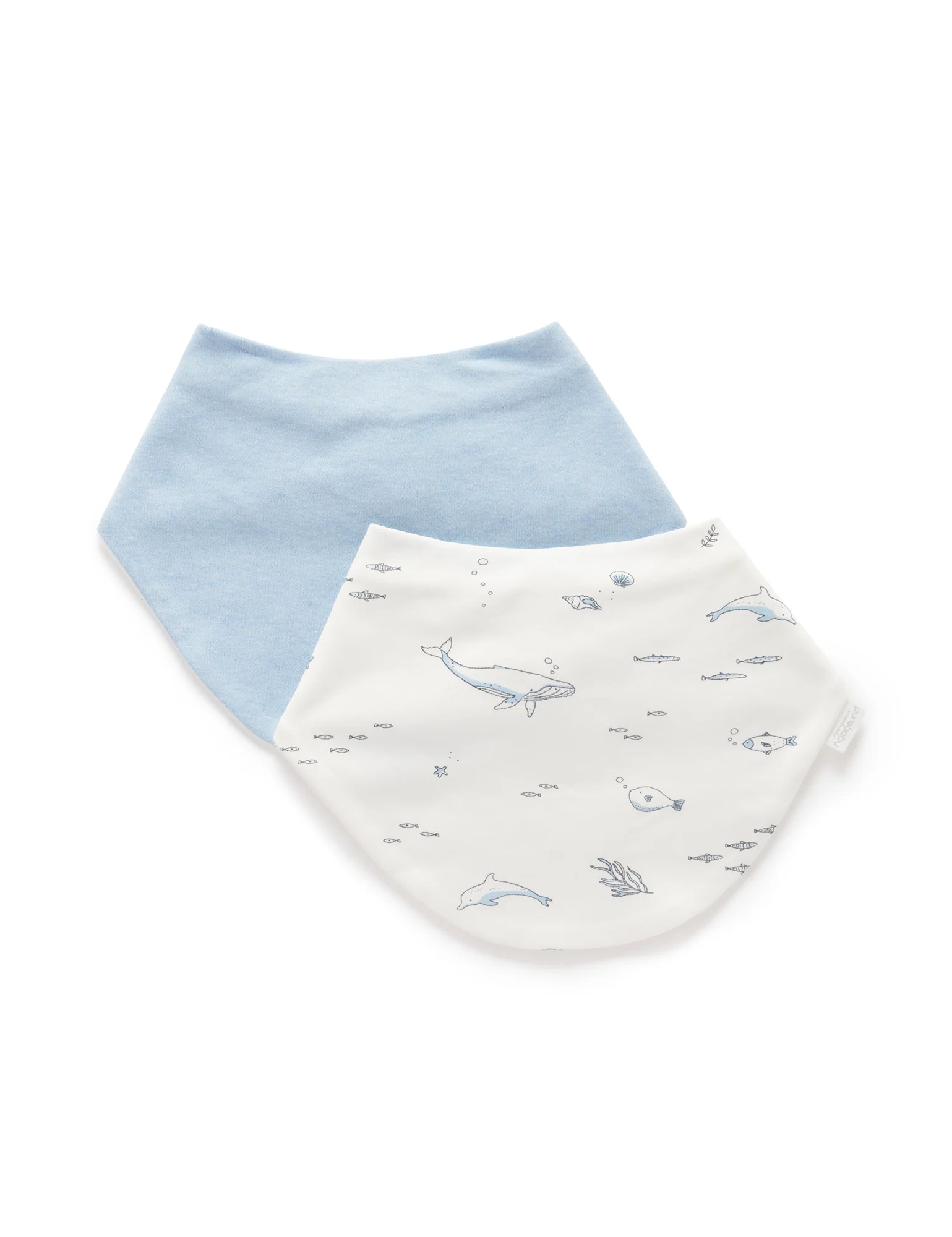 Purebaby - 2 Pack Dribble Bib - Vanilla Nautical