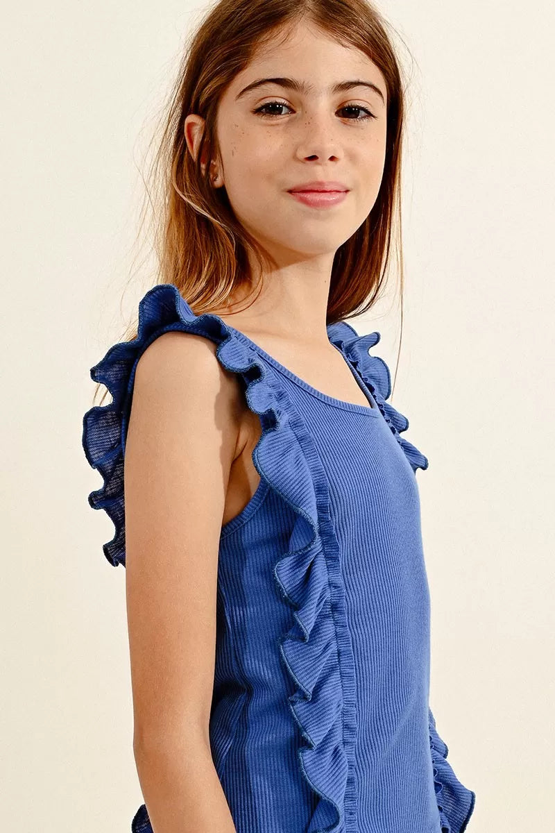 Molly Bracken - Girls Knitted Tank Top - Electric Blue *FINAL SALE*