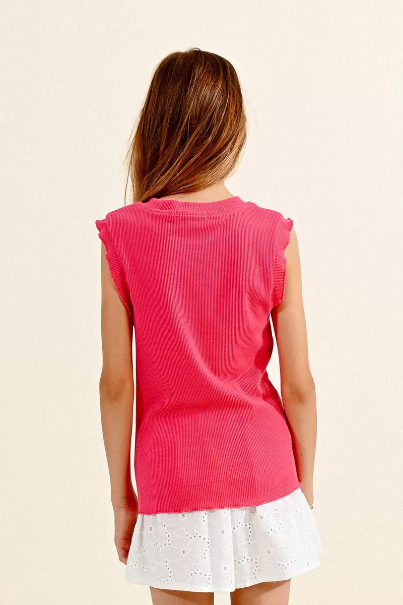 Molly Bracken - Girls Knitted Tee - Fuchsia *FINAL SALE*