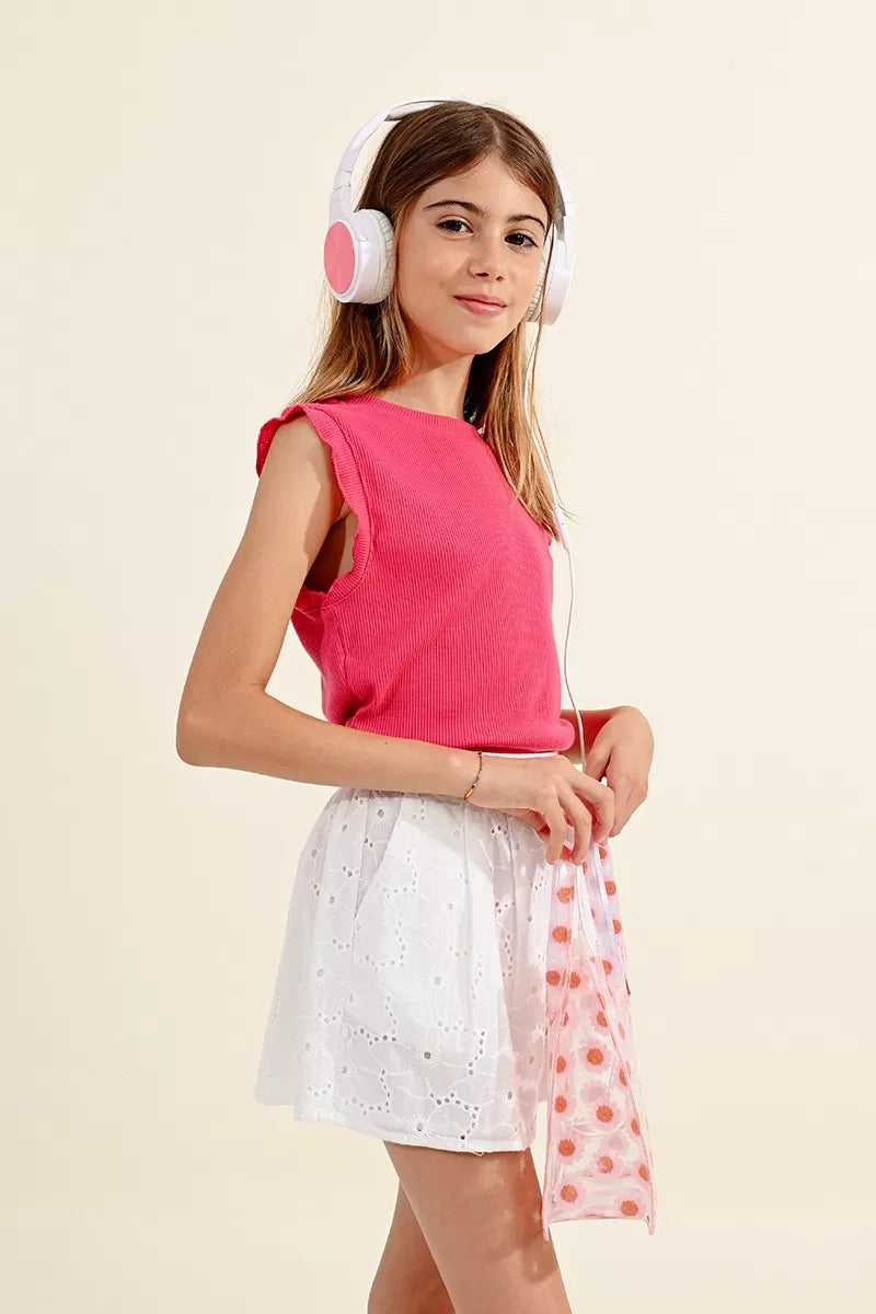 Molly Bracken - Girls Knitted Tee - Fuchsia *FINAL SALE*