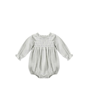 Quincy Mae - Eden Romper - Blue Gingham