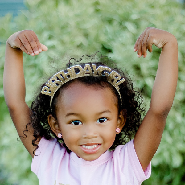 Sweet Wink - Gold Birthday Girl Headband - Kids Birthday Headband