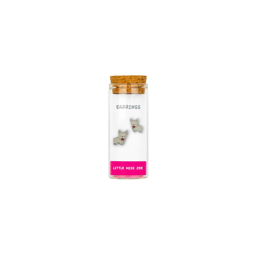 Little Miss Zoe - Stud Kids Earrings in a Bottle: Colorful Smiley Pink