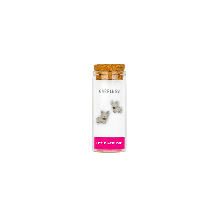 Little Miss Zoe - Stud Kids Earrings in a Bottle: Colorful Smiley Pink