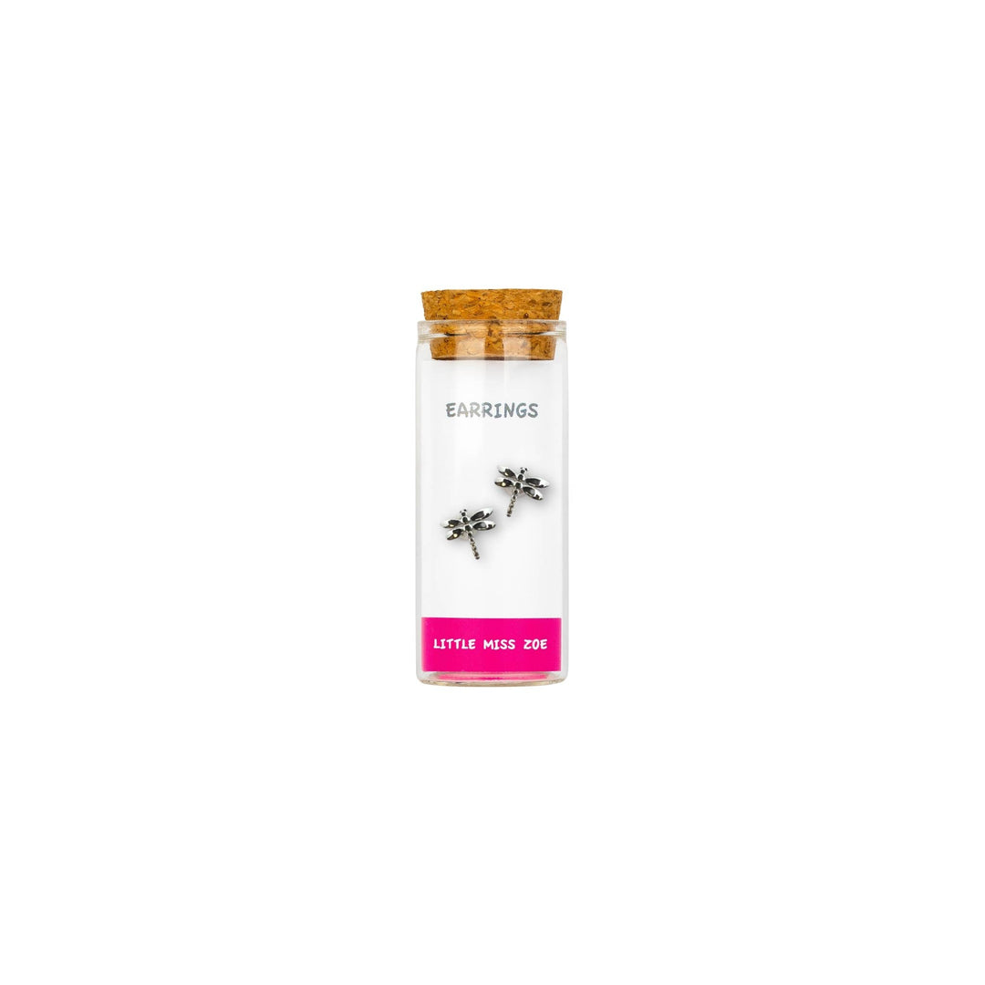 Little Miss Zoe - Stud Kids Earrings in a Bottle: Colorful Smiley Pink