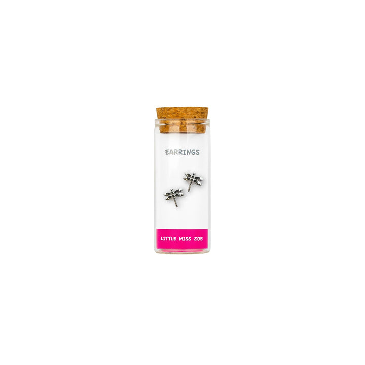 Little Miss Zoe - Stud Kids Earrings in a Bottle: Colorful Smiley Pink