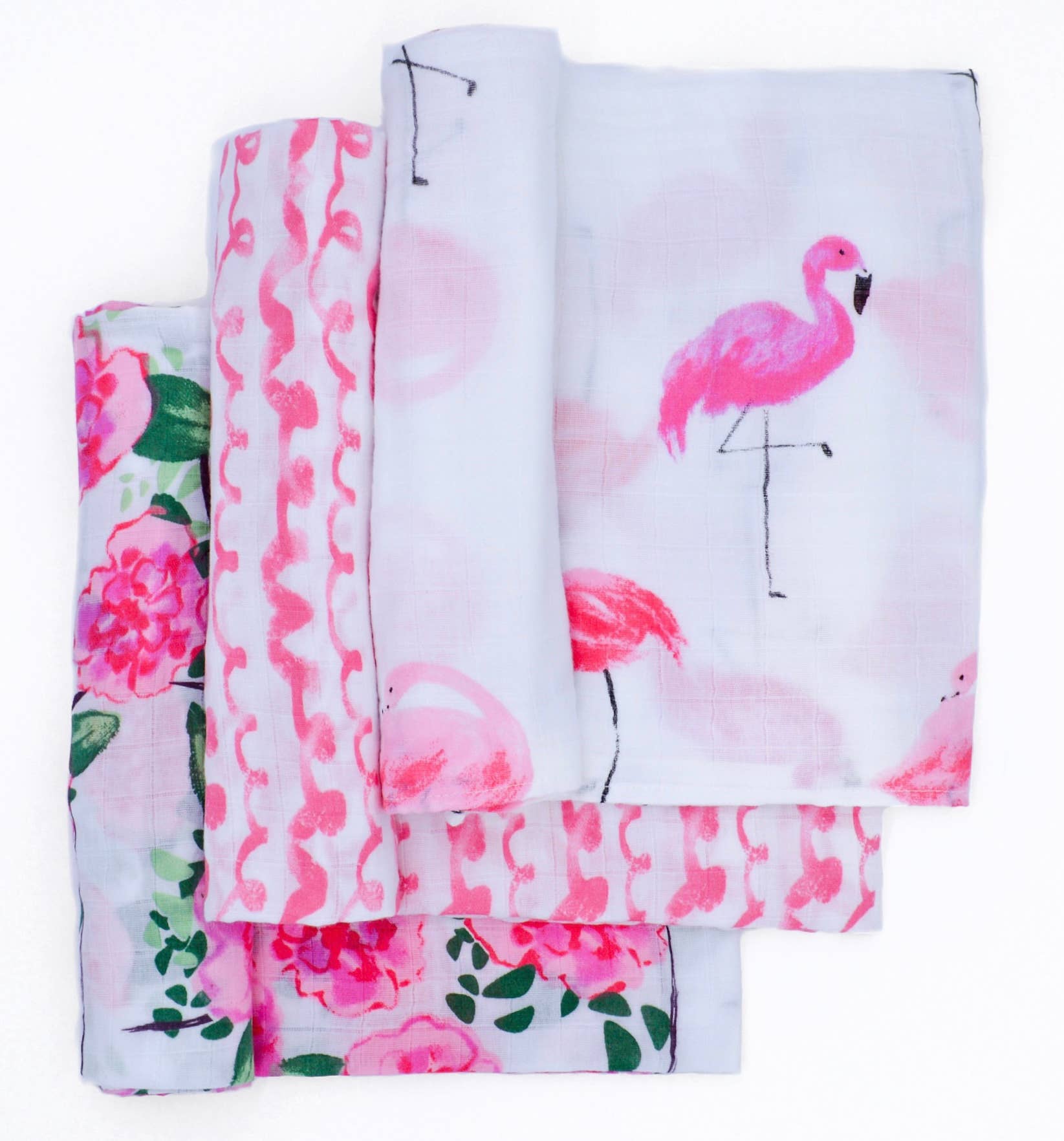 LollyBanks - Let's Flamingle - Baby Swaddle Blanket Set