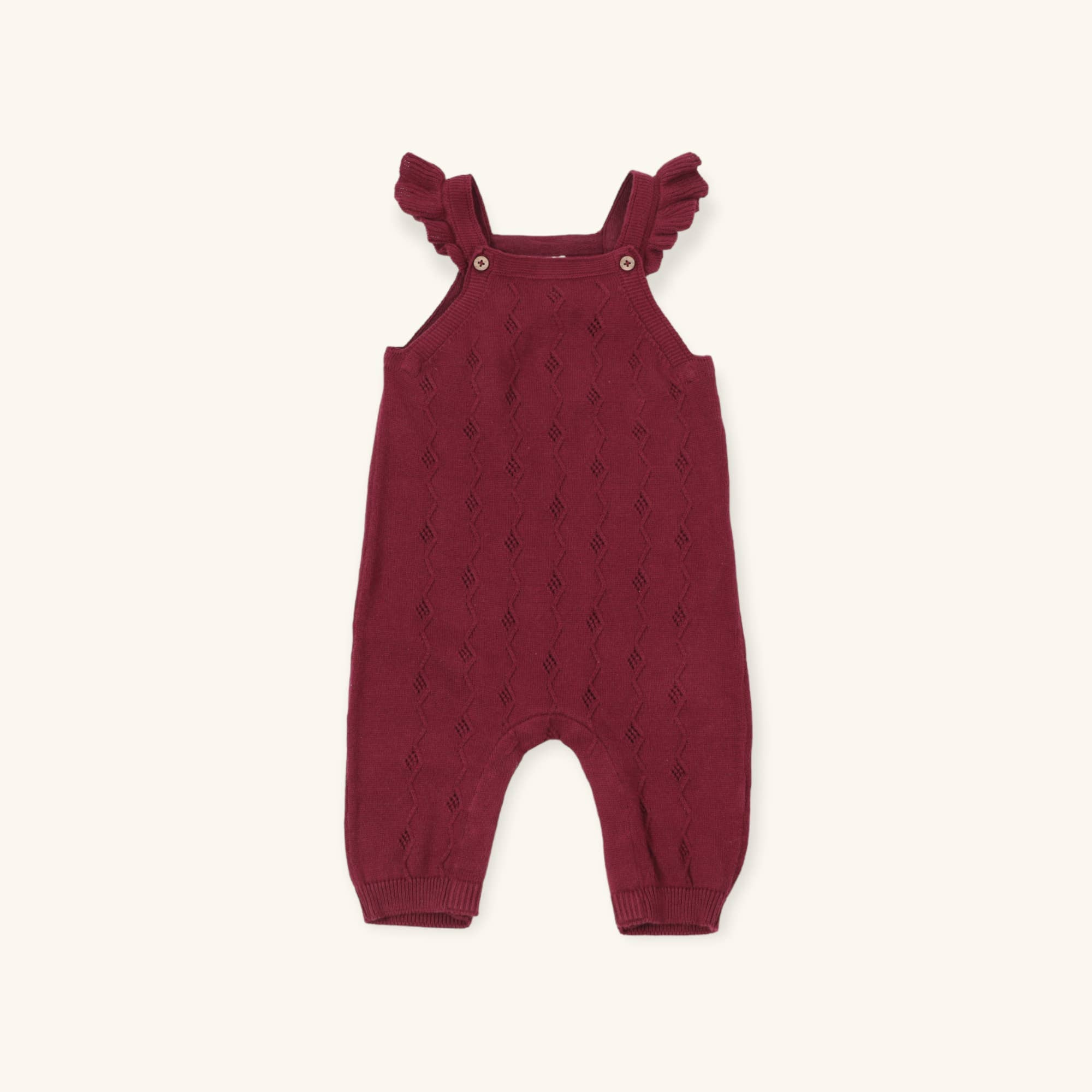 Viverano Organics - Ruffle Knit Overall+Floral Peter Pan Bodysuit Set (Organic)