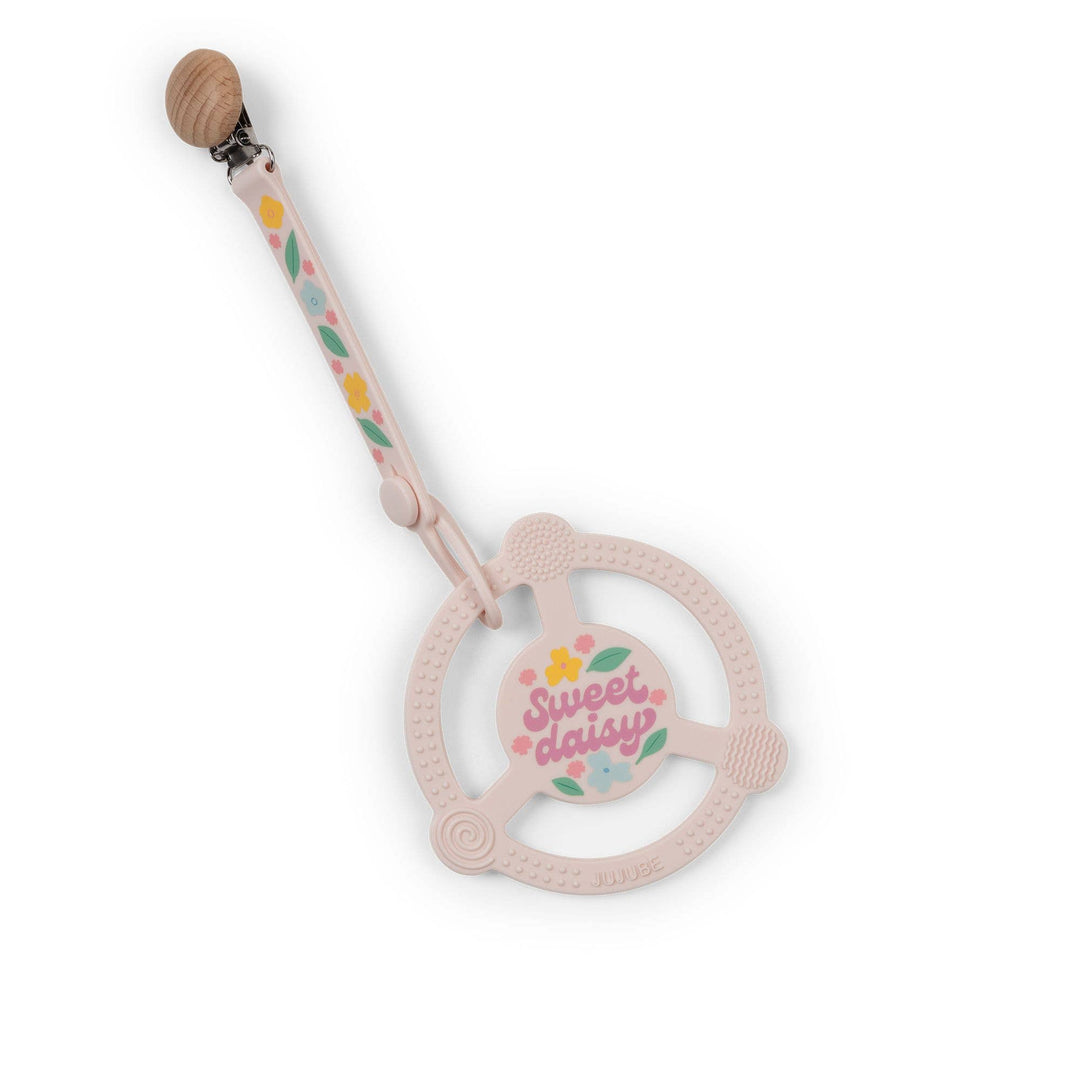 JuJuBe - Silicone Teether Ring with Detachable Clip Sweet Daisy *FINAL SALE*