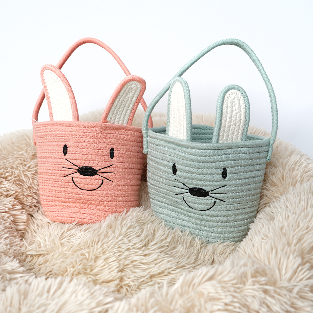 Emerson and Friends - Rope Easter Basket - Pink Bunny, Lucy&
