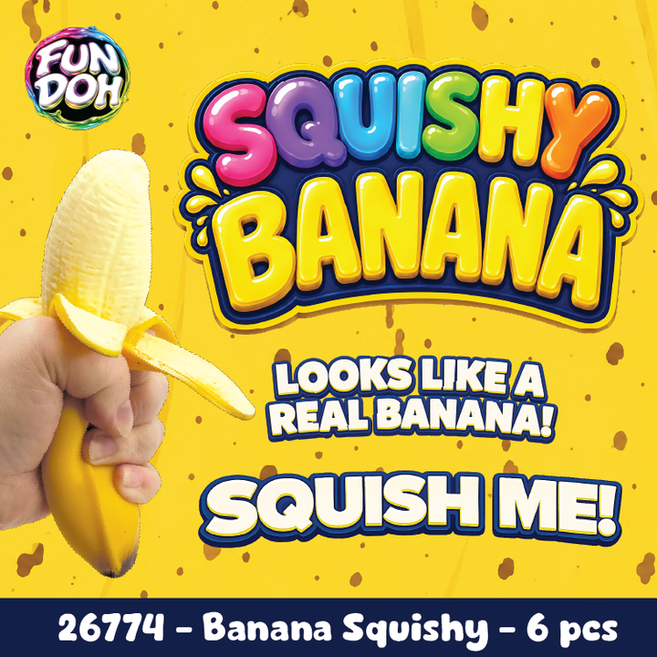 Novelty Brands - Fun Doh Banana Squishy Stress Relief Toy