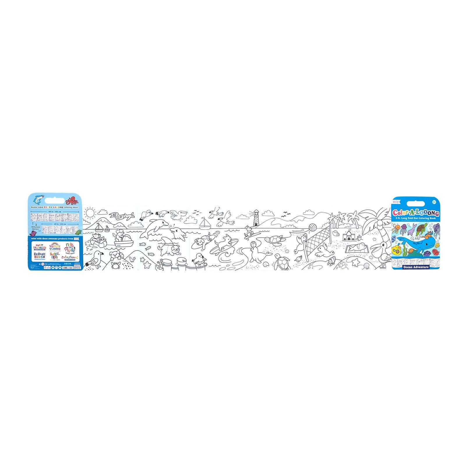 OOLY - Color-A-Loong 5' Fold Out Coloring Book - Ocean Adventure