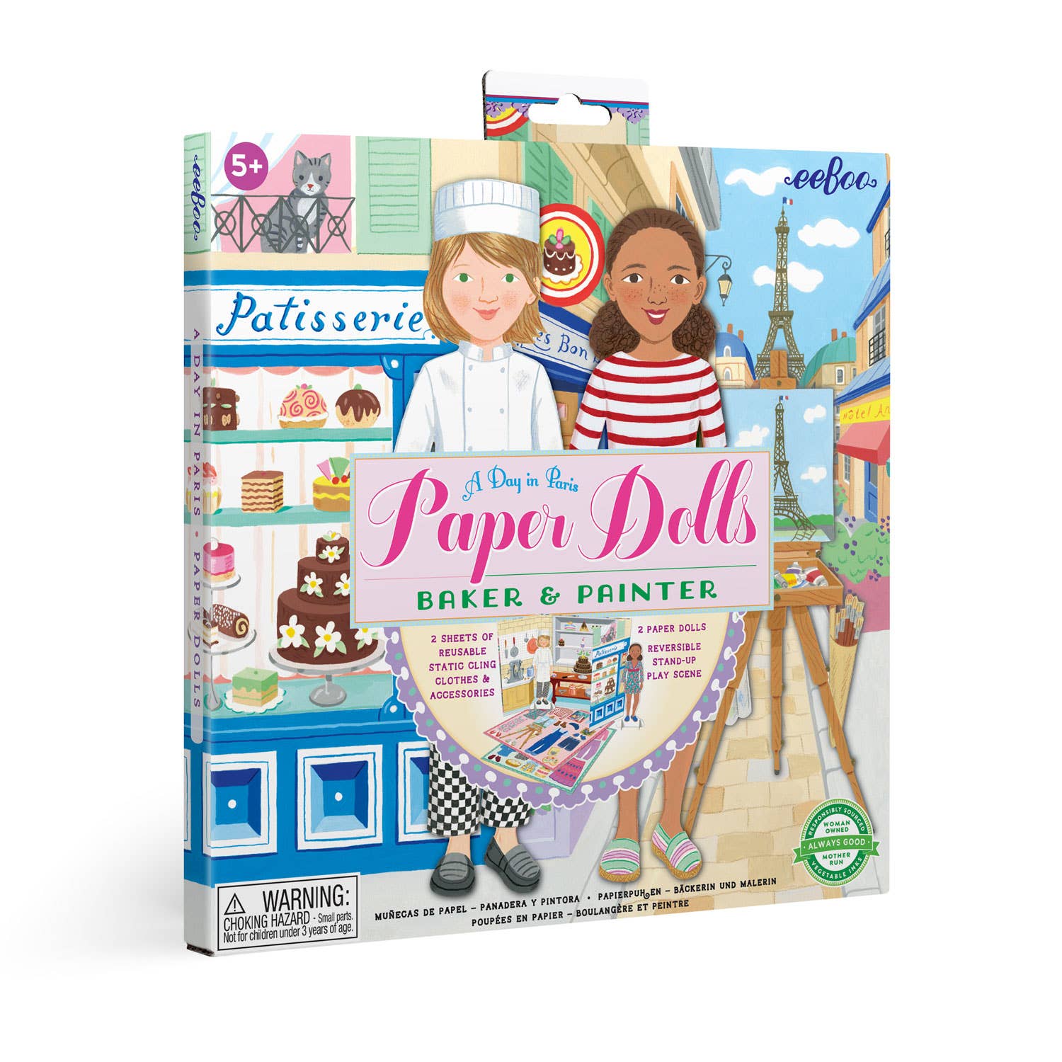 eeBoo - Baker & Painter Paper Doll Set A Day in Paris