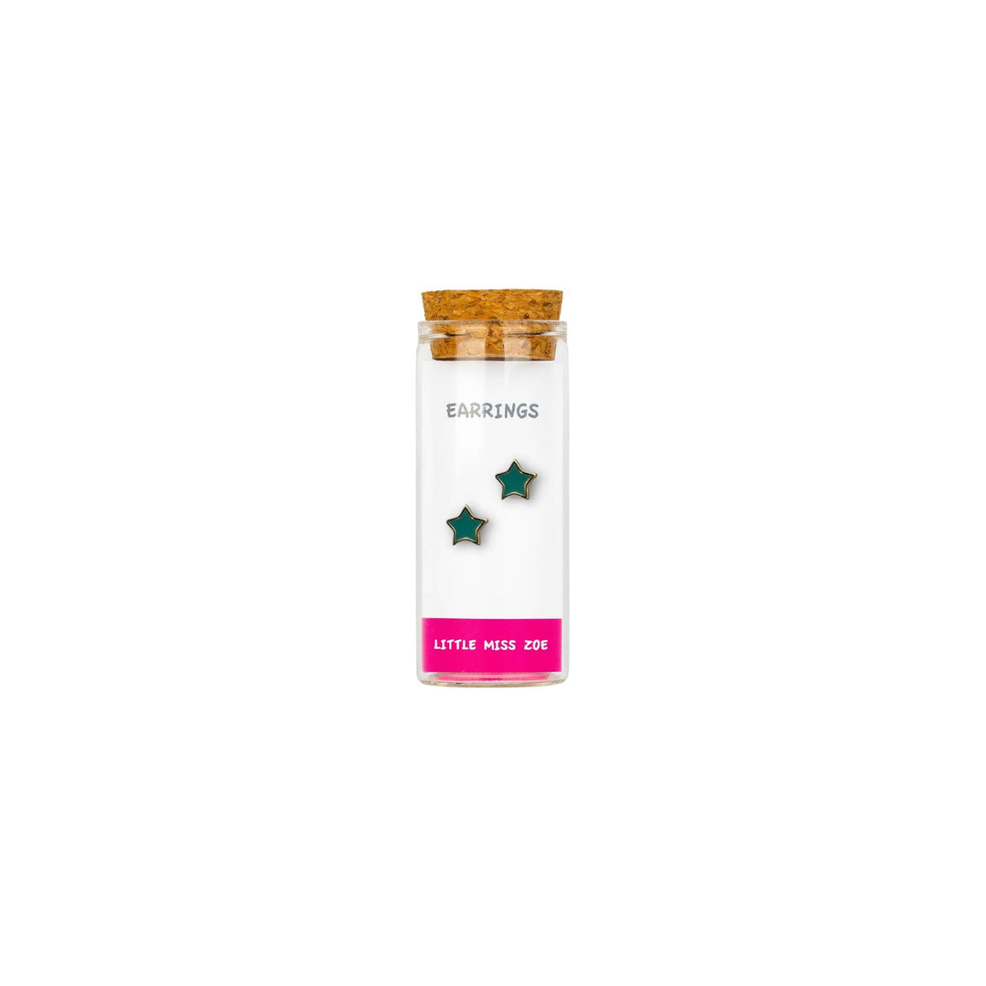 Little Miss Zoe - Stud Kids Earrings in a Bottle: Colorful Smiley Pink