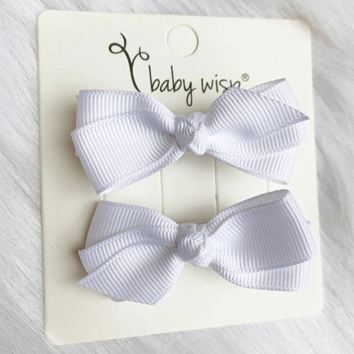 Baby Wisp - Aiyanna Ribbon Boutique 2Bows Knotted center Alligator Clips
