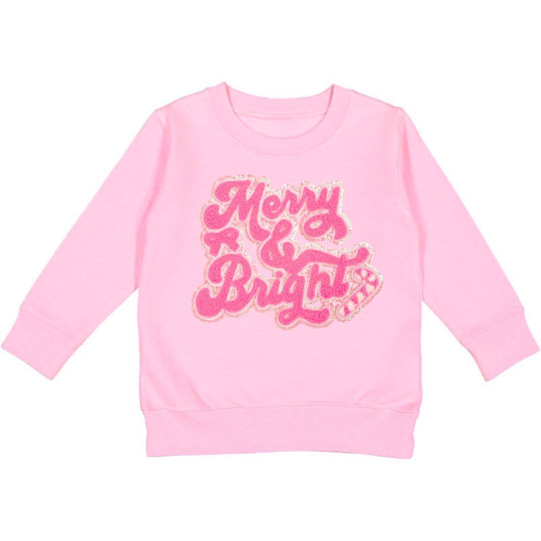 Sweet Wink - Merry and Bright Patch Christmas Sweatshirt - Kids Holiday