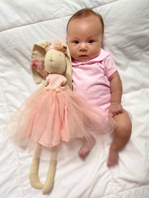 Tikiri Toys LLC - Marcella the Bunny Ballerina in Pink Toile Skirt