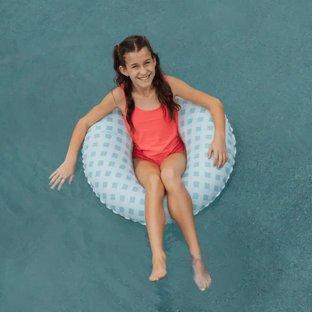 FUNBOY - Kids Tube Float, Blue Gingham