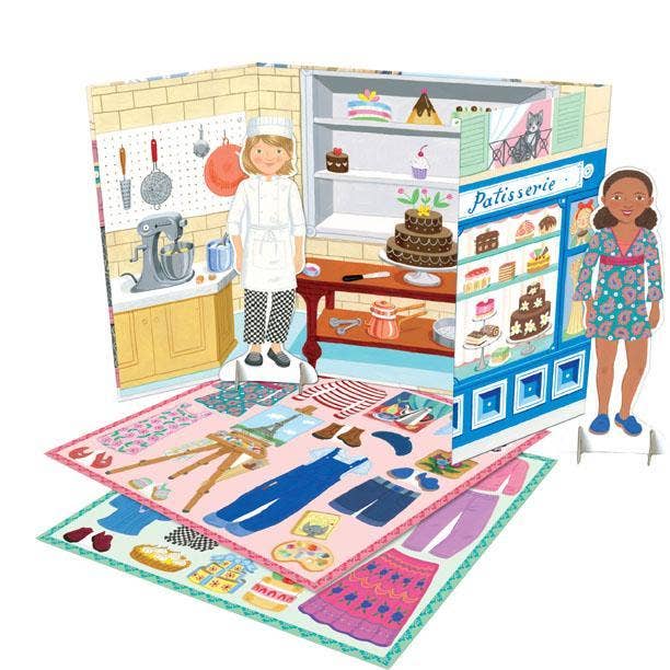 eeBoo - Baker & Painter Paper Doll Set A Day in Paris