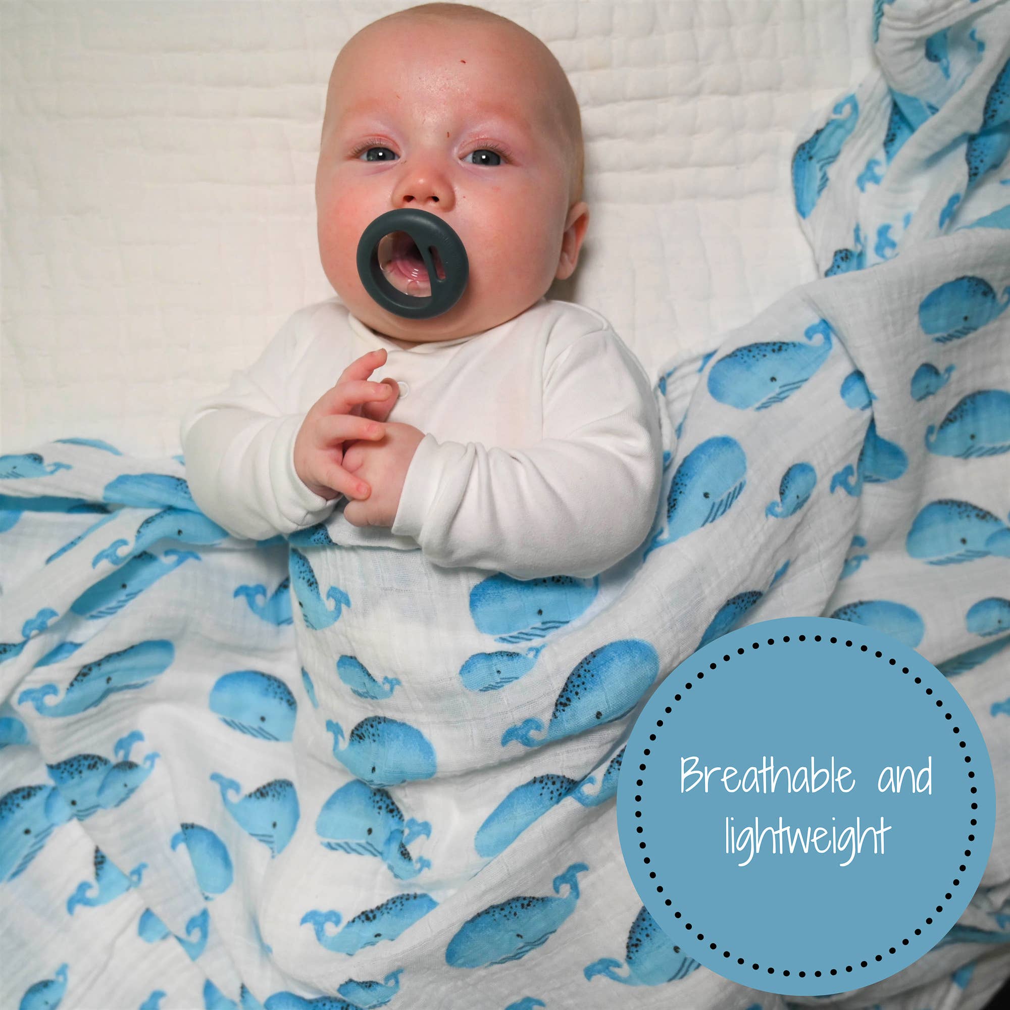 LollyBanks - Whale, Whale, Whale Baby Swaddle Blanket