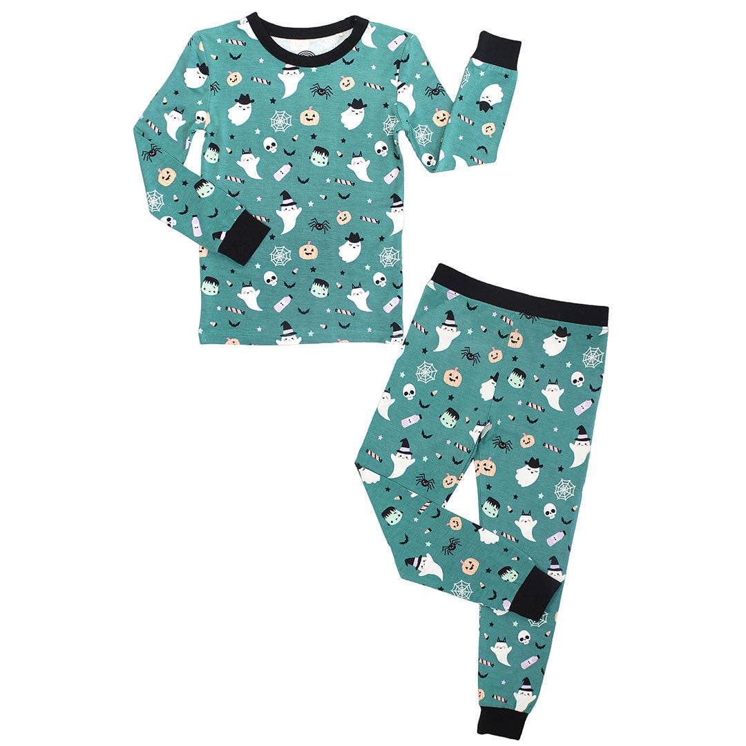 Emerson and Friends - Halloween Boo Crew Ghost Glow in the Dark Pajamas Kids Bamboo Sleepwear Set