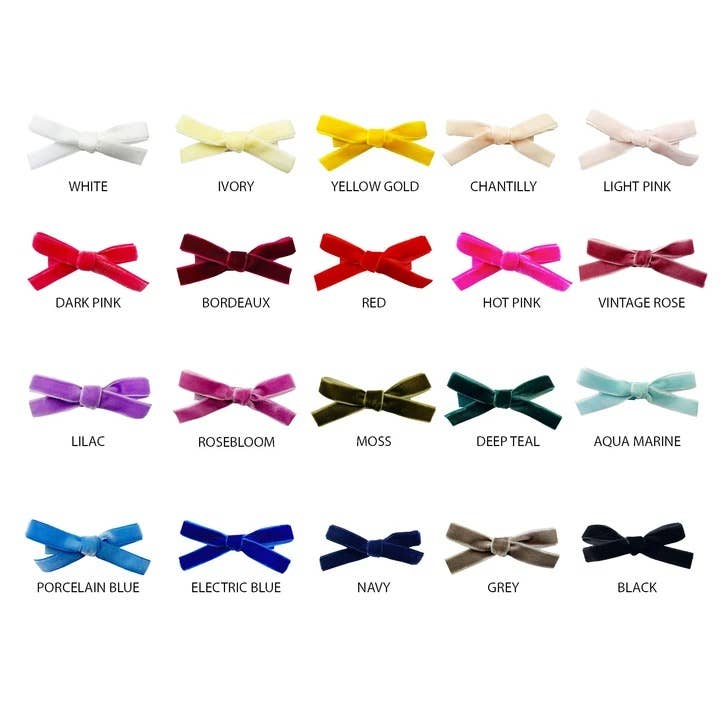 Baby Wisp - Velvet Pigtail Alligator Hair Clips Girls Christmas Bows