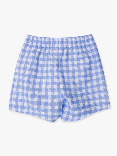 Rugged Butts - Periwinkle Blue Gingham Swim Trunks